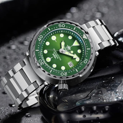 Zegarek automatyczny Addiesdive MY-H5 | Zielony 30 Bar Szafir Zegarek automatyczny Addiesdive MY-H5 | Zielony 30 Bar Szafir