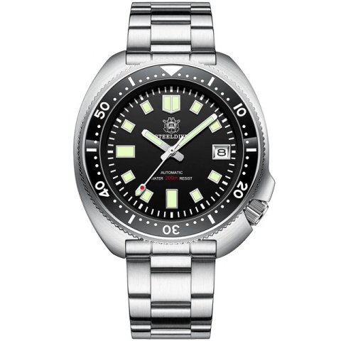 Zegarek automatyczny Steeldive 1970 | Czarny 20 Bar Szafir Zegarek automatyczny Steeldive 1970 | Czarny 20 Bar Szafir