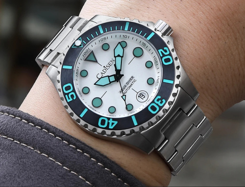 Zegarek Cadisen C8232 Biały Aqua Nurek | Automatyczny 10 ATM Szafir Zegarek Cadisen C8232 Biały Aqua Nurek | Automatyczny 10 ATM Szafir
