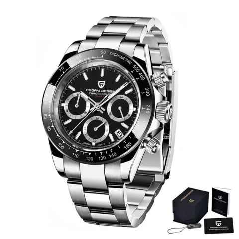 Zegarek kwarcowy Pagani Design 1644 | Czarny Daytona 10 Bar Szafir Zegarek kwarcowy Pagani Design 1644 | Czarny Daytona 10 Bar Szafir