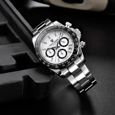 Zegarek kwarcowy Pagani Design 1644 | Biały Daytona 10 Bar Szafir Zegarek kwarcowy Pagani Design 1644 | Biały Daytona 10 Bar Szafir