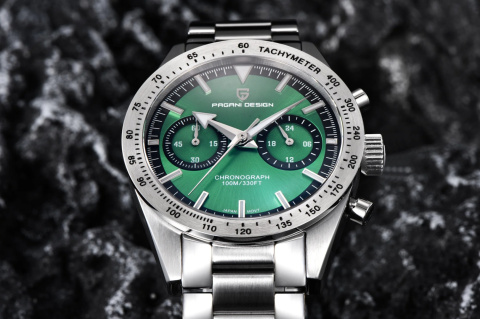 Zegarek kwarcowy Pagani Design 1766 | Zielony 10 Bar Szafir Zegarek kwarcowy Pagani Design 1766 | Zielony 10 Bar Szafir