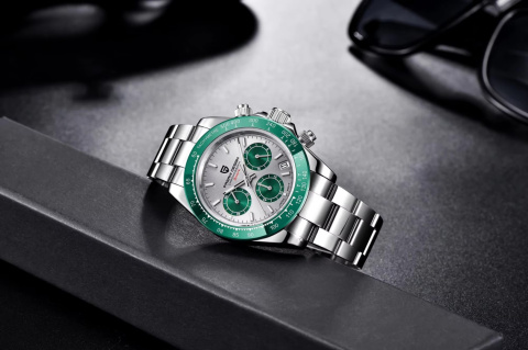 Zegarek kwarcowy Pagani Design 1644 | Zielony Daytona 10 Bar Szafir Zegarek kwarcowy Pagani Design 1644 | Zielony Daytona 10 Bar Szafir