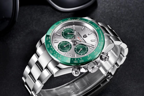 Zegarek kwarcowy Pagani Design 1644 | Zielony Daytona 10 Bar Szafir Zegarek kwarcowy Pagani Design 1644 | Zielony Daytona 10 Bar Szafir