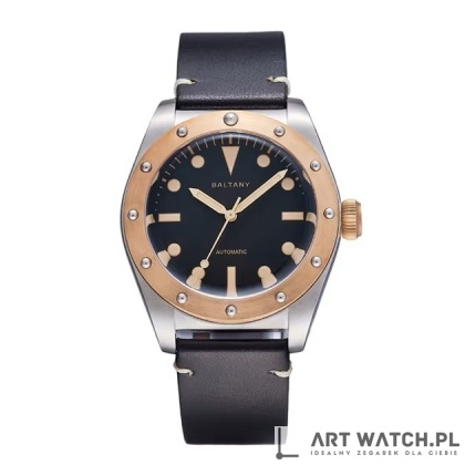 Zegarek automatyczny Baltany S2204030 Retro | Czarny 20 Bar Szafir