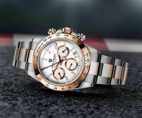 Zegarek kwarcowy Pagani Design 1644 | Biały/Złoty Daytona 10 Bar Szafir Zegarek kwarcowy Pagani Design 1644 | Biały/Złoty Daytona 10 Bar Szafir