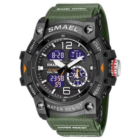 Zegarek kwarcowy Smael Watch 8007 | Zielony 5 Bar Zegarek kwarcowy Smael Watch 8007 | Zielony 5 Bar
