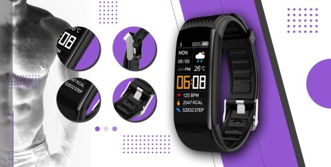 Smartband GIEWONT Fit&GO Duo GW200-3 - Black + Pasek Flora Violet Smartband GIEWONT Fit&GO Duo GW200-3 - Black + Pasek Flora Violet