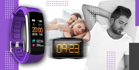 Smartband GIEWONT Fit&GO Duo GW200-3 - Black + Pasek Flora Violet Smartband GIEWONT Fit&GO Duo GW200-3 - Black + Pasek Flora Violet