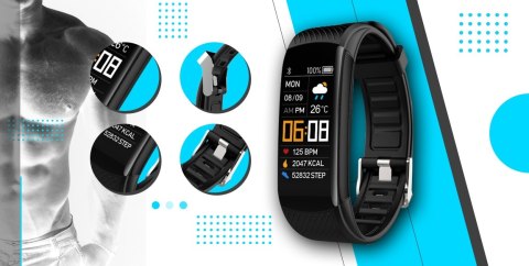Smartband GIEWONT Fit&GO Duo GW200-7 - Black + Pasek Sky Blue Smartband GIEWONT Fit&GO Duo GW200-7 - Black + Pasek Sky Blue