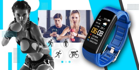 Smartband GIEWONT Fit&GO Duo GW200-7 - Black + Pasek Sky Blue Smartband GIEWONT Fit&GO Duo GW200-7 - Black + Pasek Sky Blue