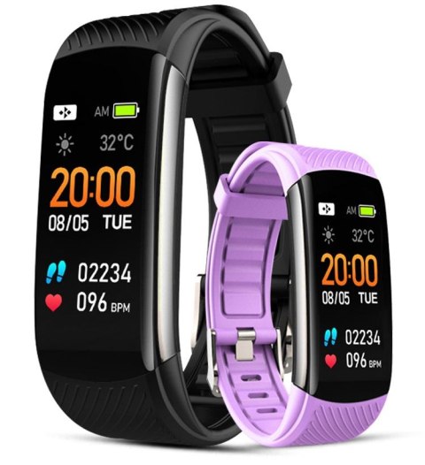 Smartband GIEWONT Fit&GO Duo GW200-8 - Black + Pasek Touch of Lavender Smartband GIEWONT Fit&GO Duo GW200-8 - Black + Pasek Touch of Lavender