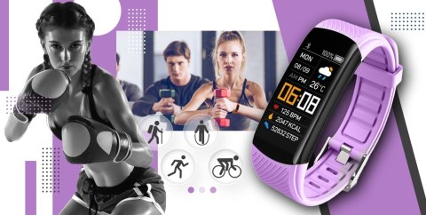 Smartband GIEWONT Fit&GO Duo GW200-8 - Black + Pasek Touch of Lavender Smartband GIEWONT Fit&GO Duo GW200-8 - Black + Pasek Touch of Lavender