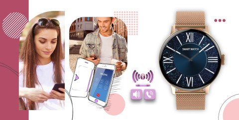 Smartwatch GIEWONT Supernova SmartCall GW330-1 Rose Gold Shine/Powder Pink Smartwatch GIEWONT Supernova SmartCall GW330-1 Rose Gold Shine/Powder Pink