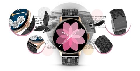 Smartwatch GIEWONT Supernova SmartCall GW330-4 Black Shine/Powder Pink Smartwatch GIEWONT Supernova SmartCall GW330-4 Black Shine/Powder Pink