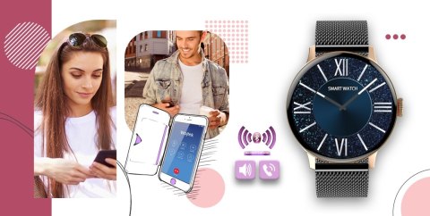 Smartwatch GIEWONT Supernova SmartCall GW330-4 Black Shine/Powder Pink Smartwatch GIEWONT Supernova SmartCall GW330-4 Black Shine/Powder Pink