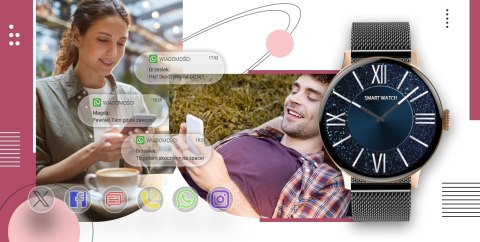 Smartwatch GIEWONT Supernova SmartCall GW330-4 Black Shine/Powder Pink Smartwatch GIEWONT Supernova SmartCall GW330-4 Black Shine/Powder Pink