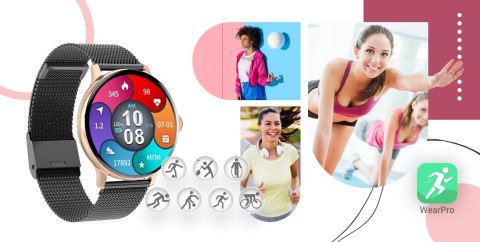 Smartwatch GIEWONT Supernova SmartCall GW330-4 Black Shine/Powder Pink Smartwatch GIEWONT Supernova SmartCall GW330-4 Black Shine/Powder Pink