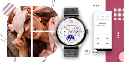 Smartwatch GIEWONT Supernova SmartCall GW330-4 Black Shine/Powder Pink Smartwatch GIEWONT Supernova SmartCall GW330-4 Black Shine/Powder Pink