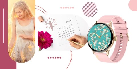 Smartwatch GIEWONT Supernova SmartCall GW330-4 Black Shine/Powder Pink Smartwatch GIEWONT Supernova SmartCall GW330-4 Black Shine/Powder Pink