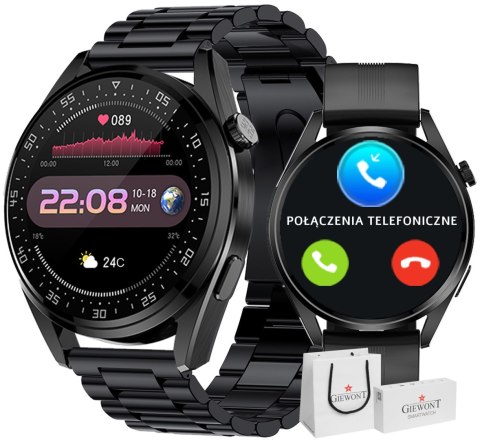 Smartwatch GIEWONT Vertex SmartCall GW450-1 Carbon/Carbon Silikon Smartwatch GIEWONT Vertex SmartCall GW450-1 Carbon/Carbon Silikon