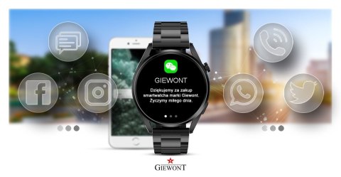 Smartwatch GIEWONT Vertex SmartCall GW450-1 Carbon/Carbon Silikon Smartwatch GIEWONT Vertex SmartCall GW450-1 Carbon/Carbon Silikon