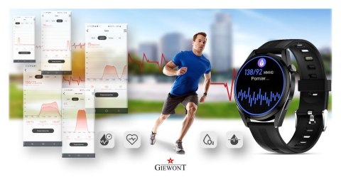 Smartwatch GIEWONT Vertex SmartCall GW450-1 Carbon/Carbon Silikon Smartwatch GIEWONT Vertex SmartCall GW450-1 Carbon/Carbon Silikon