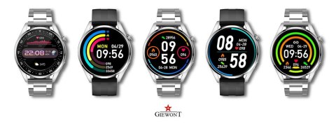 Smartwatch GIEWONT Vertex SmartCall GW450-4 Silver/Carbon Silikon Smartwatch GIEWONT Vertex SmartCall GW450-4 Silver/Carbon Silikon