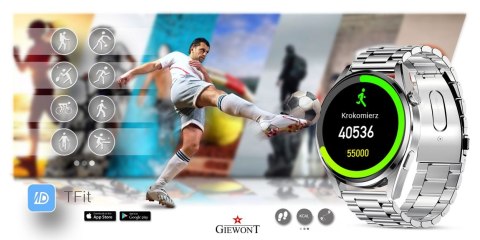Smartwatch GIEWONT Vertex SmartCall GW450-4 Silver/Carbon Silikon Smartwatch GIEWONT Vertex SmartCall GW450-4 Silver/Carbon Silikon