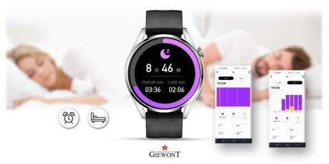 Smartwatch GIEWONT Vertex SmartCall GW450-4 Silver/Carbon Silikon Smartwatch GIEWONT Vertex SmartCall GW450-4 Silver/Carbon Silikon