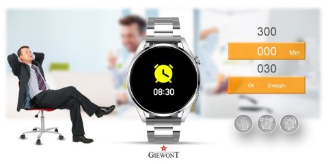 Smartwatch GIEWONT Vertex SmartCall GW450-4 Silver/Carbon Silikon Smartwatch GIEWONT Vertex SmartCall GW450-4 Silver/Carbon Silikon
