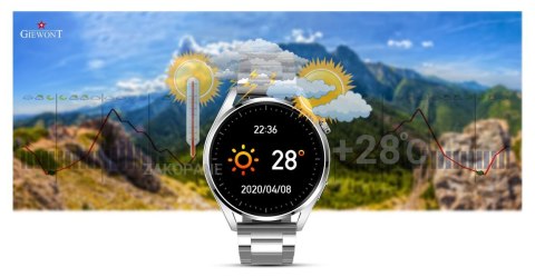 Smartwatch GIEWONT Vertex SmartCall GW450-4 Silver/Carbon Silikon Smartwatch GIEWONT Vertex SmartCall GW450-4 Silver/Carbon Silikon