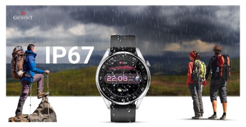 Smartwatch GIEWONT Vertex SmartCall GW450-4 Silver/Carbon Silikon Smartwatch GIEWONT Vertex SmartCall GW450-4 Silver/Carbon Silikon