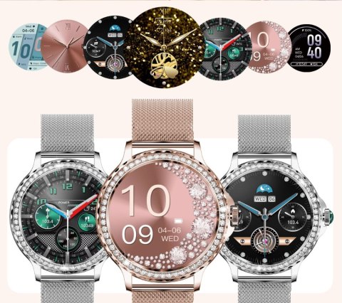 Smartwatch Damski Rubicon RNCF19-1 Silver Bransoleta + Pasek Smartwatch Damski Rubicon RNCF19-1 Silver Bransoleta + Pasek