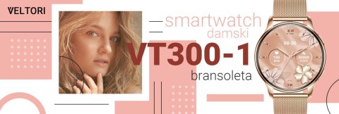 Smartwatch Damski VELTORI VT300-1 Złota Bransoleta Smartwatch Damski VELTORI VT300-1 Złota Bransoleta
