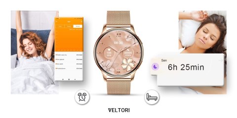 Smartwatch Damski VELTORI VT300-1 Złota Bransoleta Smartwatch Damski VELTORI VT300-1 Złota Bransoleta