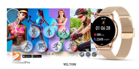 Smartwatch Damski VELTORI VT300-1 Złota Bransoleta Smartwatch Damski VELTORI VT300-1 Złota Bransoleta