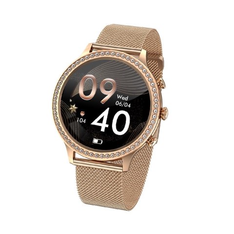 Smartwatch Damski VELTORI VT310-1 Złota Bransoleta + Różowy Pasek Silikonowy Smartwatch Damski VELTORI VT310-1 Złota Bransoleta + Różowy Pasek Silikonowy