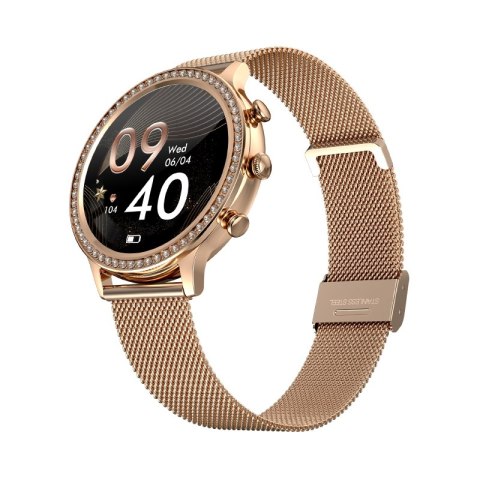 Smartwatch Damski VELTORI VT310-1 Złota Bransoleta + Różowy Pasek Silikonowy Smartwatch Damski VELTORI VT310-1 Złota Bransoleta + Różowy Pasek Silikonowy