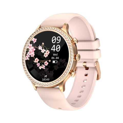 Smartwatch Damski VELTORI VT310-1 Złota Bransoleta + Różowy Pasek Silikonowy Smartwatch Damski VELTORI VT310-1 Złota Bransoleta + Różowy Pasek Silikonowy