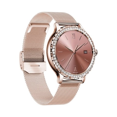 Smartwatch Damski VELTORI VT320-1 Złota Bransoleta + Różowy Pasek Silikonowy Smartwatch Damski VELTORI VT320-1 Złota Bransoleta + Różowy Pasek Silikonowy
