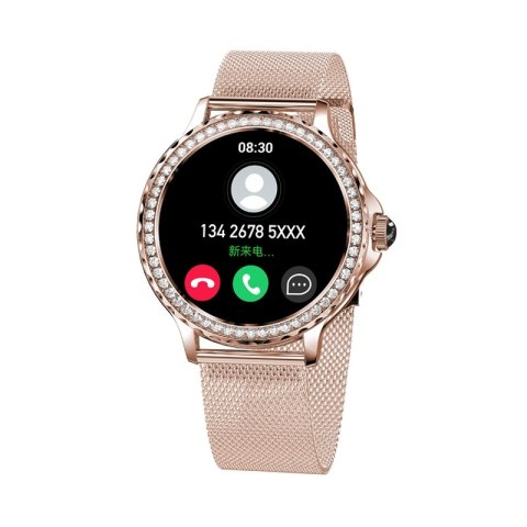 Smartwatch Damski VELTORI VT320-1 Złota Bransoleta + Różowy Pasek Silikonowy Smartwatch Damski VELTORI VT320-1 Złota Bransoleta + Różowy Pasek Silikonowy