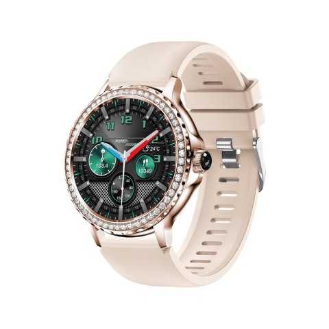 Smartwatch Damski VELTORI VT320-1 Złota Bransoleta + Różowy Pasek Silikonowy Smartwatch Damski VELTORI VT320-1 Złota Bransoleta + Różowy Pasek Silikonowy