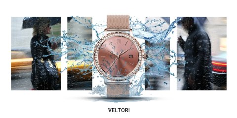 Smartwatch Damski VELTORI VT320-1 Złota Bransoleta + Różowy Pasek Silikonowy Smartwatch Damski VELTORI VT320-1 Złota Bransoleta + Różowy Pasek Silikonowy