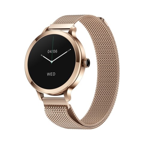 Smartwatch Damski VELTORI VT340-1 Złota Bransoleta + Różowy Pasek Silikonowy Smartwatch Damski VELTORI VT340-1 Złota Bransoleta + Różowy Pasek Silikonowy