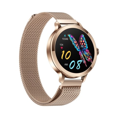 Smartwatch Damski VELTORI VT340-1 Złota Bransoleta + Różowy Pasek Silikonowy Smartwatch Damski VELTORI VT340-1 Złota Bransoleta + Różowy Pasek Silikonowy