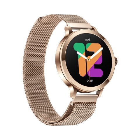 Smartwatch Damski VELTORI VT340-1 Złota Bransoleta + Różowy Pasek Silikonowy Smartwatch Damski VELTORI VT340-1 Złota Bransoleta + Różowy Pasek Silikonowy