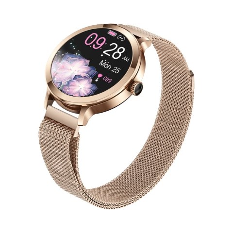 Smartwatch Damski VELTORI VT340-1 Złota Bransoleta + Różowy Pasek Silikonowy Smartwatch Damski VELTORI VT340-1 Złota Bransoleta + Różowy Pasek Silikonowy