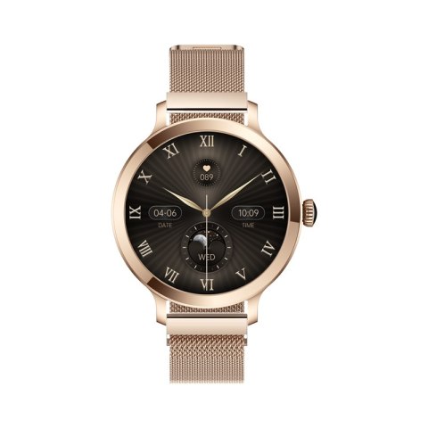 Smartwatch Damski VELTORI VT340-1 Złota Bransoleta + Różowy Pasek Silikonowy Smartwatch Damski VELTORI VT340-1 Złota Bransoleta + Różowy Pasek Silikonowy