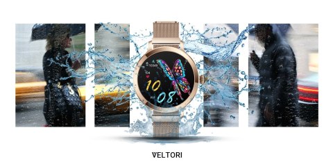 Smartwatch Damski VELTORI VT340-1 Złota Bransoleta + Różowy Pasek Silikonowy Smartwatch Damski VELTORI VT340-1 Złota Bransoleta + Różowy Pasek Silikonowy